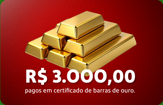 R$ 5.000,00 pagos em certificado de barras de ouro.