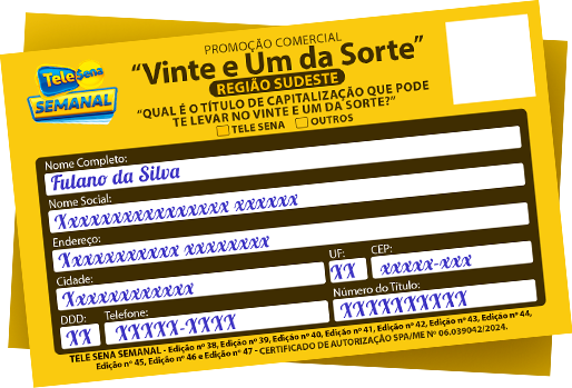 Cupom da Promoção Comercial Vinte e Um da Sorte