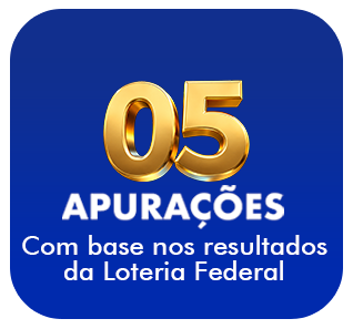 5 apurações. Com base nos resultados da Loteria Federal.